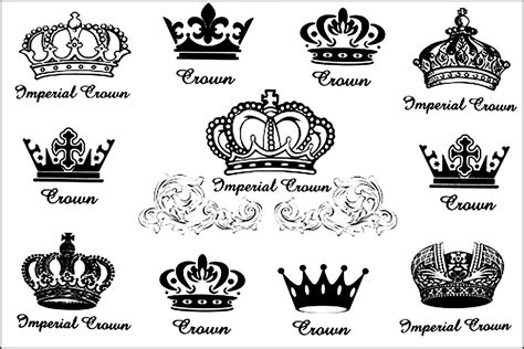 Crown Tattoo Stencil Templates