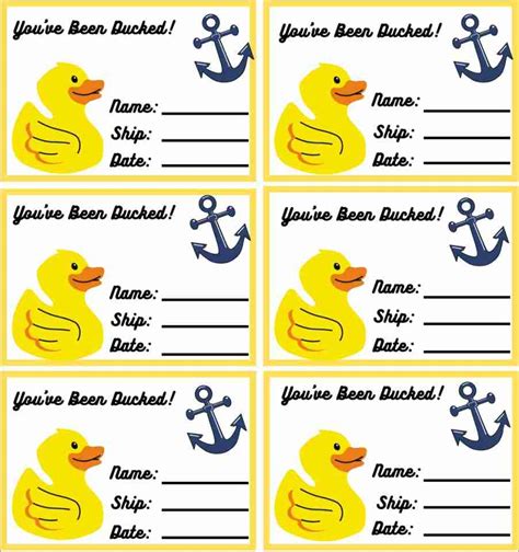 Cruise Duck Tags Template Business