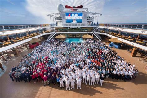 Cruise ship crew members at work