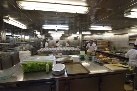 Cruise ship galley staff at work