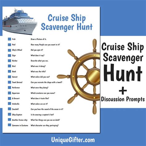 Cruise Ship Scavenger Hunt Template