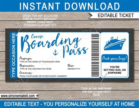 Cruise Ticket Template Design