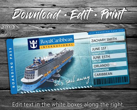 Cruise Ticket Template Example 1