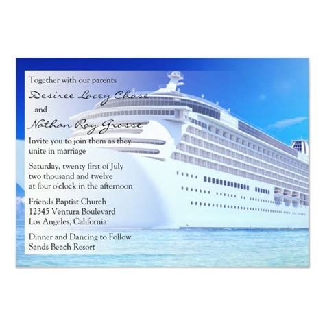 Cruise Wedding Invitation Template