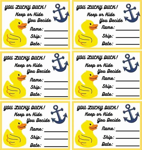 Cruising Duck Tag Template 10