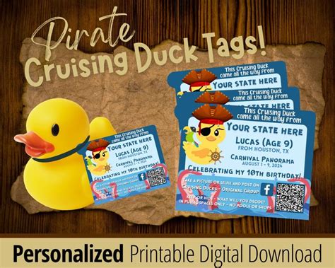 Cruising Duck Tag Template 9