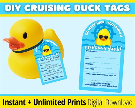 Cruising Duck Tag Template Free Download