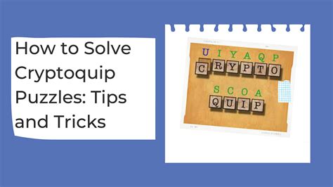 Cryptoquip Puzzle Tips