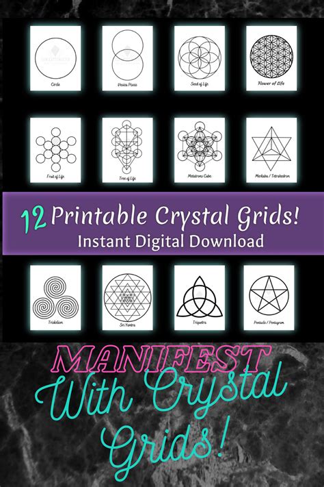 Crystal grid printables