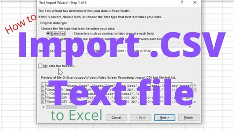 CSV Import Excel