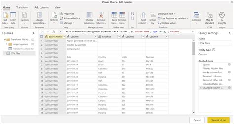 CSV Power Query