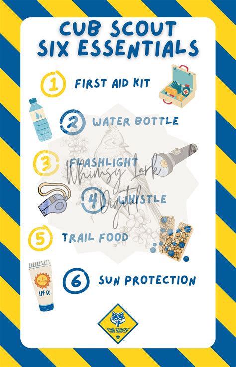 Cub Scout 6 Essentials Printable Checklist