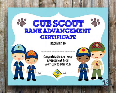 Cub Scout Achievement Award Certificate Template