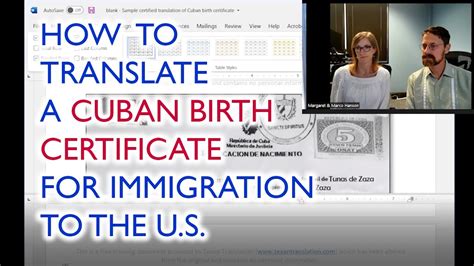 Cuban Birth Certificate Translation Cost