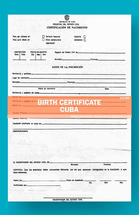 Cuban Birth Certificate Translation Service