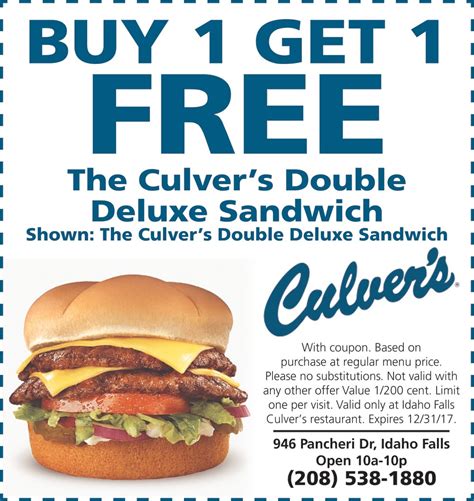 Culver's Coupons Image 1