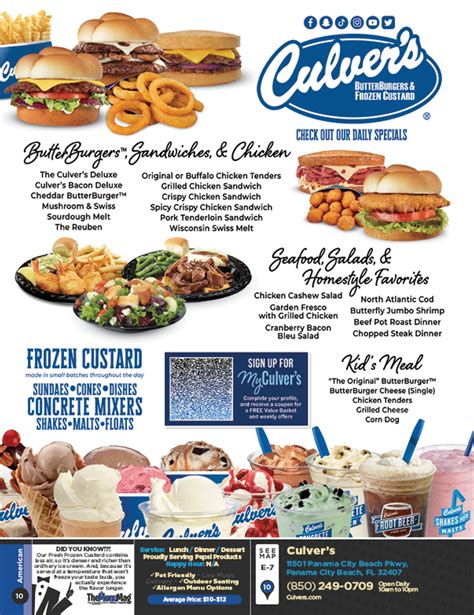 Culver's Menu Items