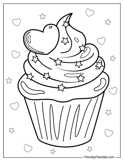 Cupcake Decorating Coloring Page