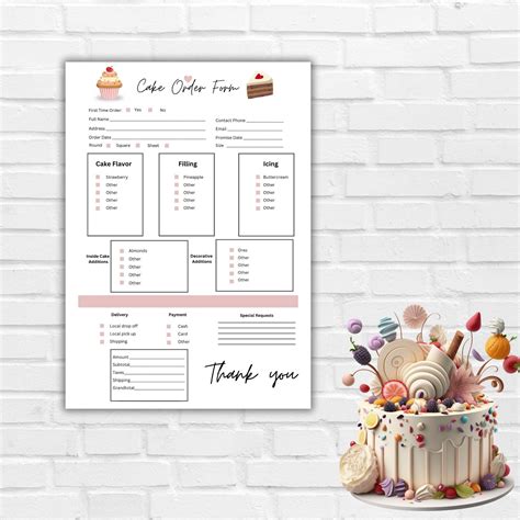 Cupcake Order Form Template Excel