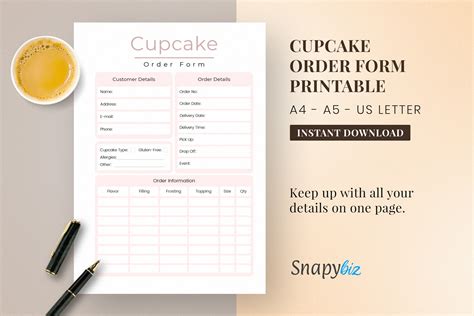 Cupcake Order Form Template Sample