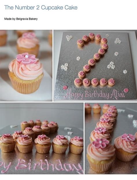 Arranging cupcakes in a number 2 shape is a creative way to create a number 2 cupcake cake template