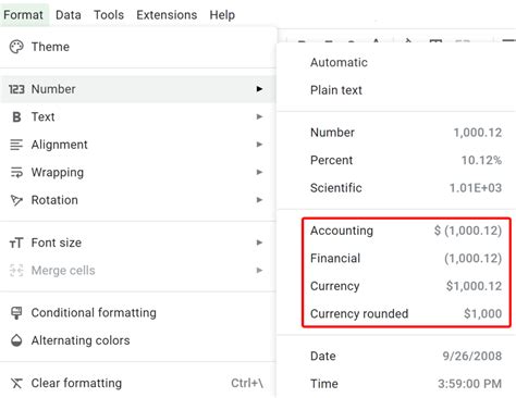 Currency Formatting Options