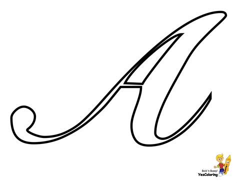 Cursive Alphabet Coloring Page