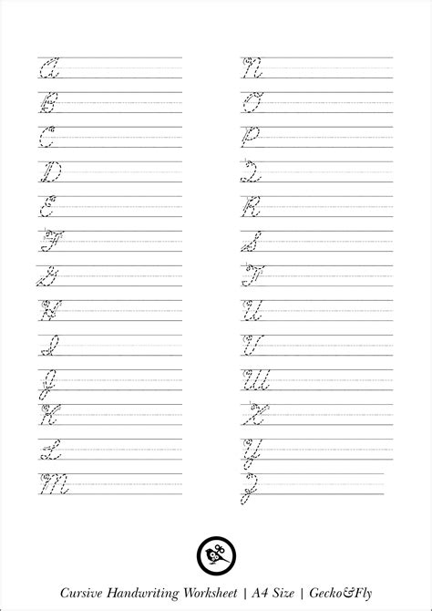 cursive alphabet printable worksheets for different age groups