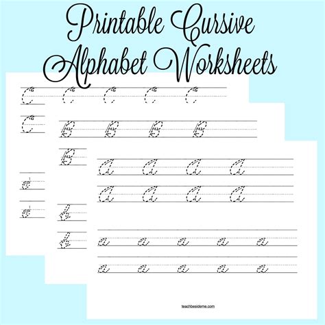 Cursive Alphabet Printable Worksheets for Preschool