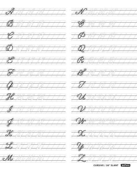 Cursive Alphabet Templates for Adults