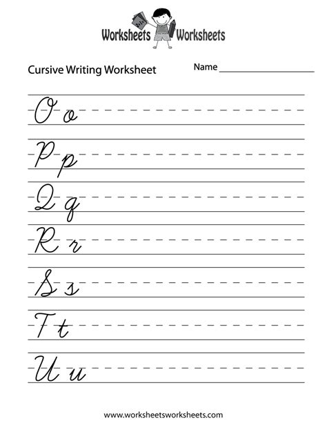 Cursive Alphabet Worksheet 3