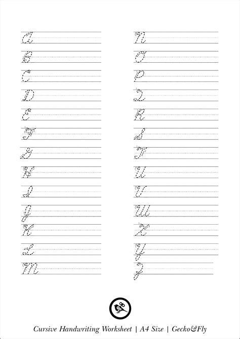 Cursive Alphabet Worksheets for Kids