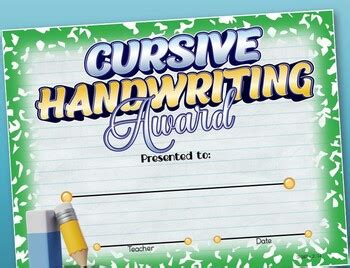 Cursive Certificate Worksheet