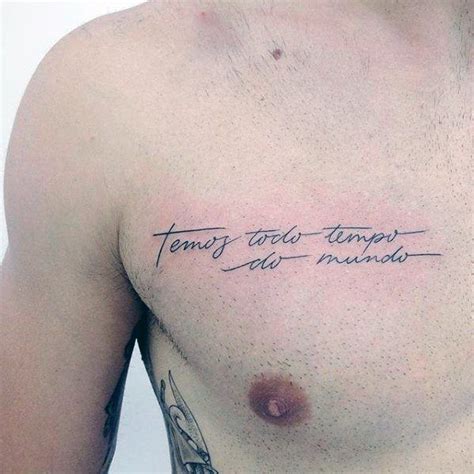 Cursive chest tattoo ideas