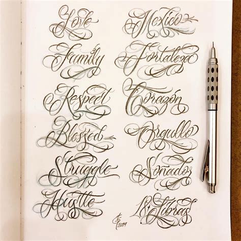 Cursive font tattoo designs