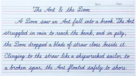 Cursive Handwriting Story Practice