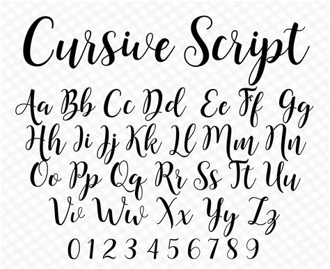 Cursive lettering