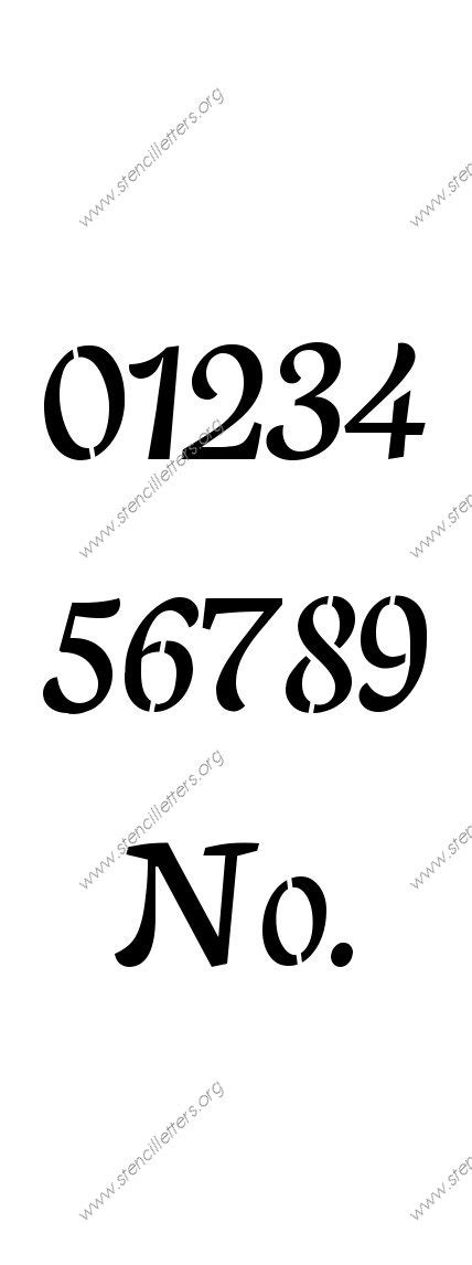 Cursive Number Stencil