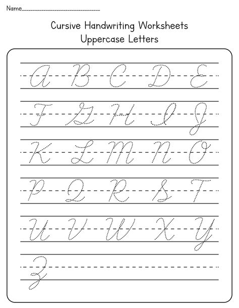 Cursive Practice Sheets for Kids