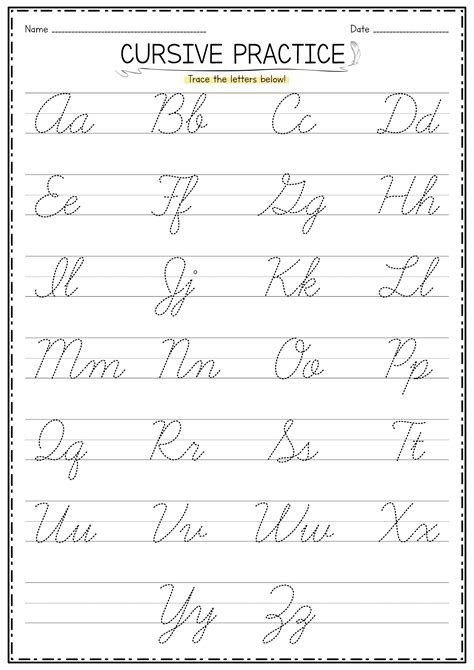 Free Printable Cursive Practice Sheets For Kids