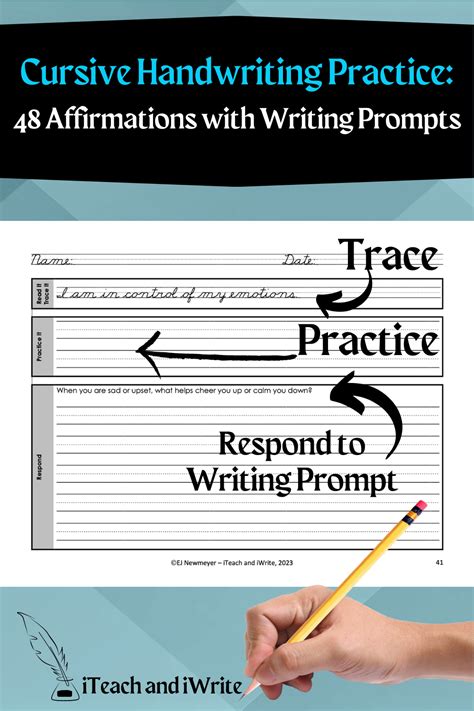 Cursive writing prompts worksheet