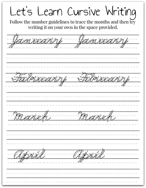 Cursive writing prompts worksheets for kids