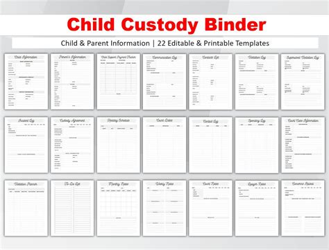 Custody Binder Printables