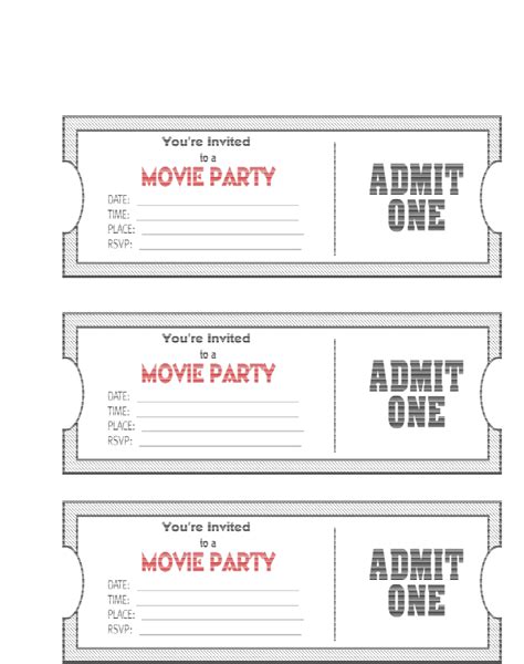 Custom Admit One Ticket Template