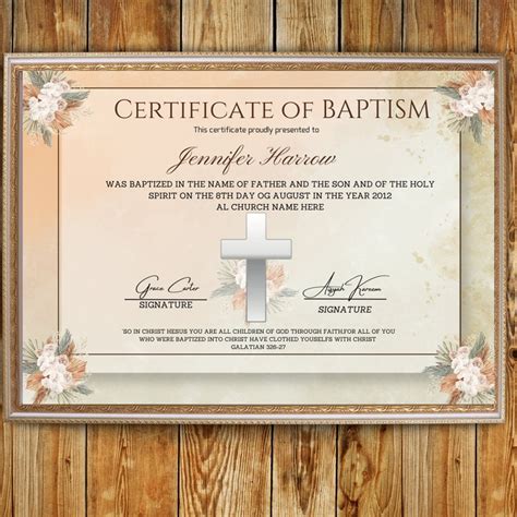 Custom Baptism Certificates