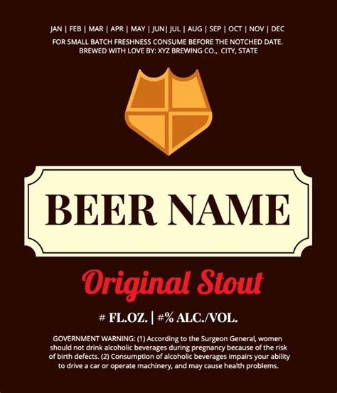 Custom beer label templates with illustrated artwork