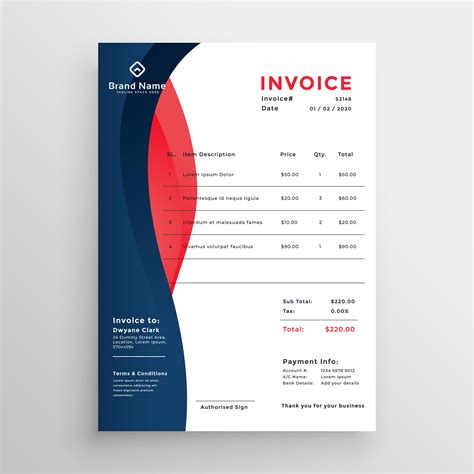 Custom Bill Template Design