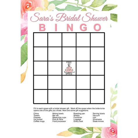 Custom bridal shower games printables