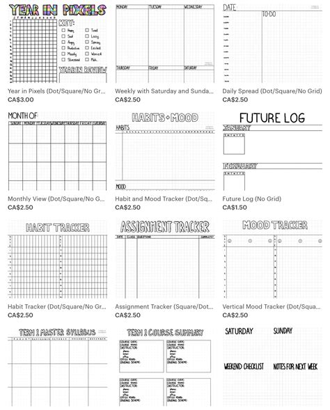 Custom Bullet Journal Template for Goodnotes