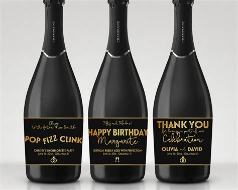 Custom Mini Champagne Bottle Labels